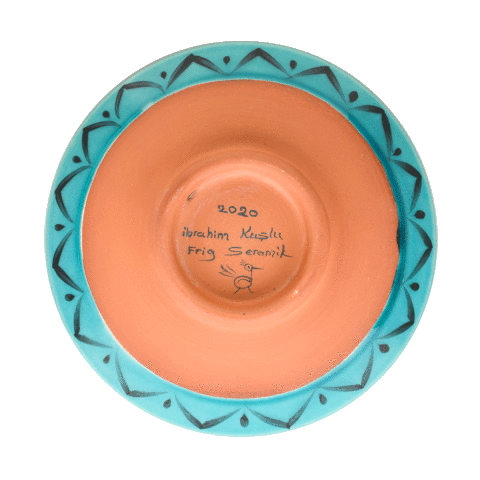 Selçuklu Radyal Desenli Turkuaz Kase (16cm)