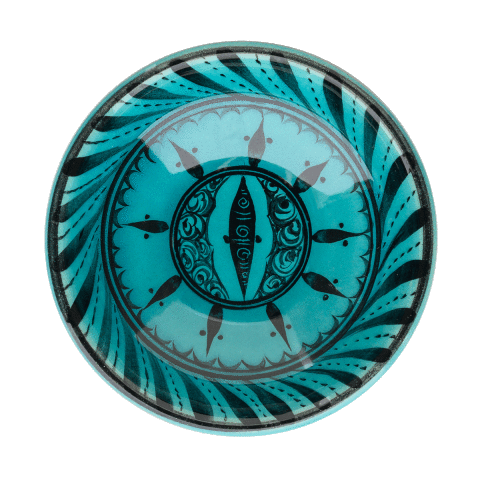 Selçuklu Radyal Desenli Turkuaz Kase (16cm)