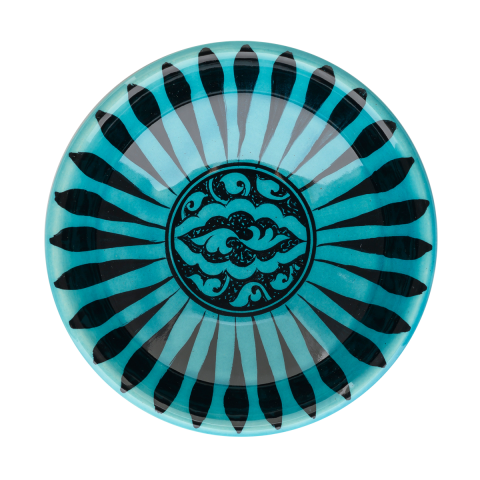 Selçuklu Radyal Desenli Turkuaz Kase (16cm)