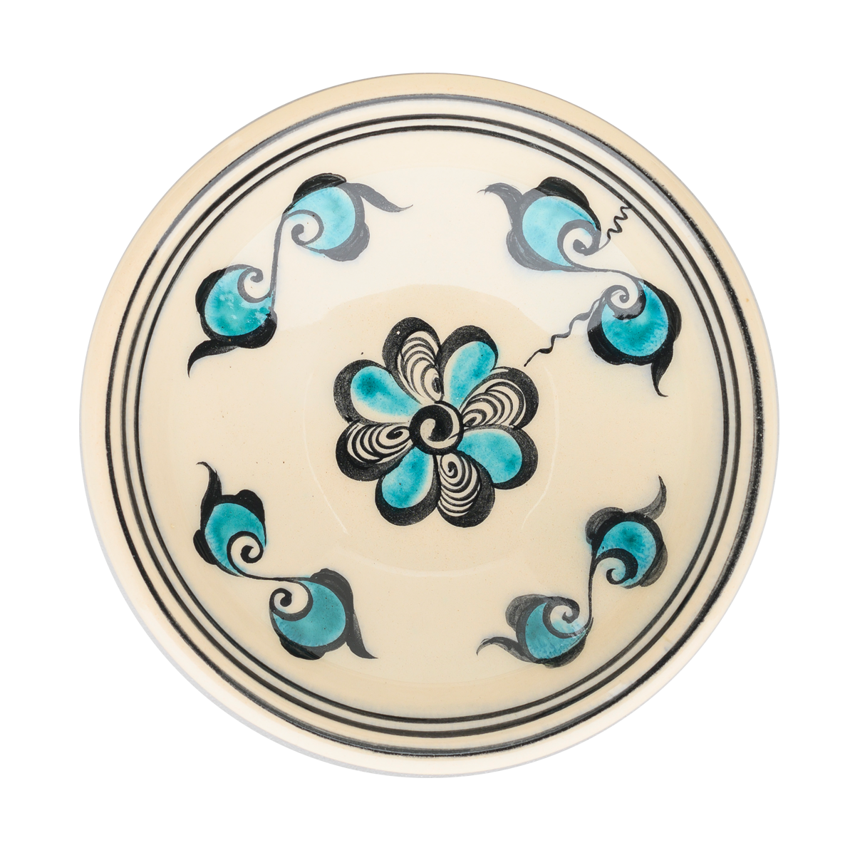 Beylikler Dönemi Stilize Çiçek Desenli Kase (16cm)