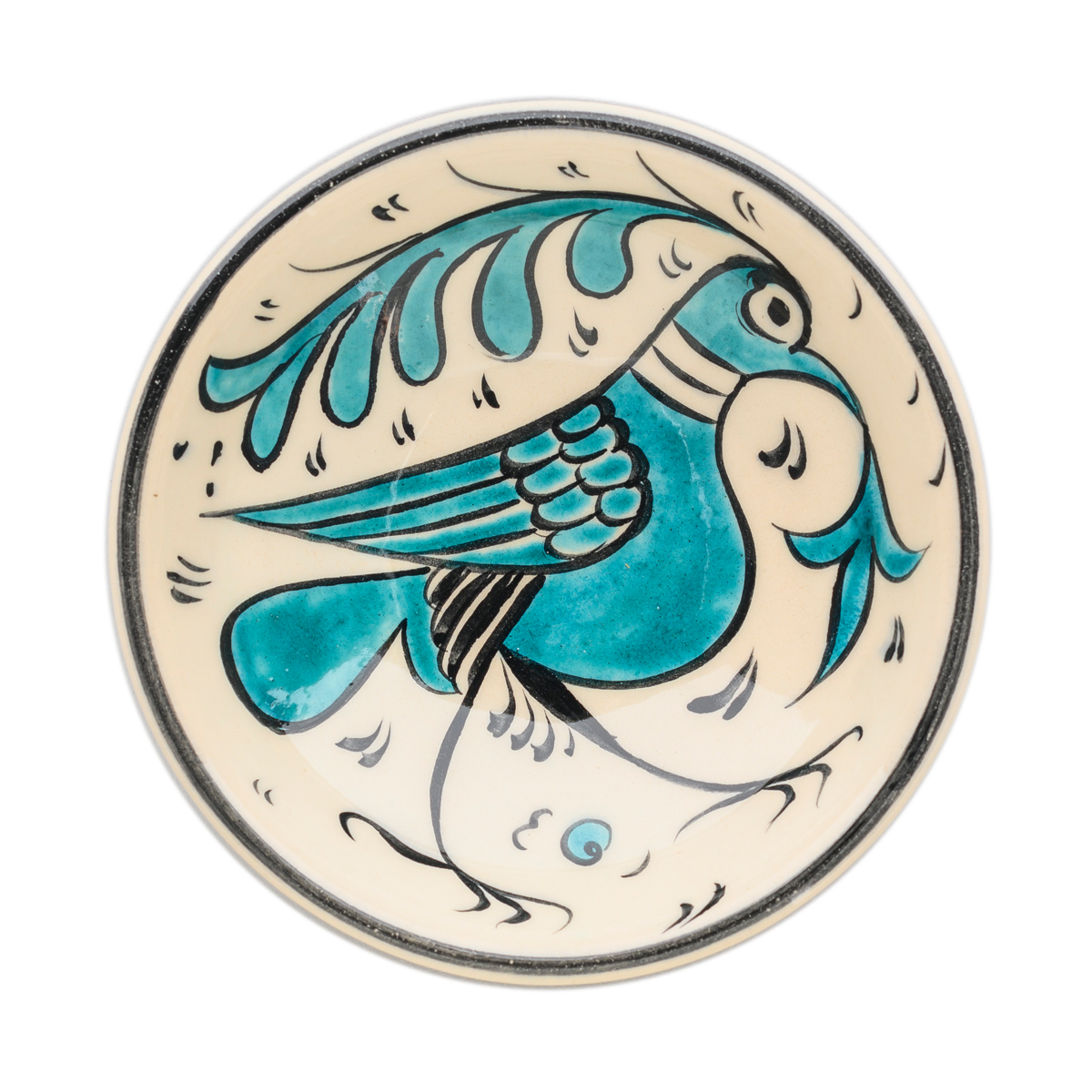 Selçuklu Stilize  Kuşlu Kuş Desenli Kase (16cm)