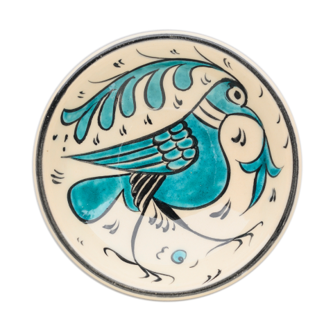 Selçuklu Stilize  Kuşlu Kuş Desenli Kase (16cm)