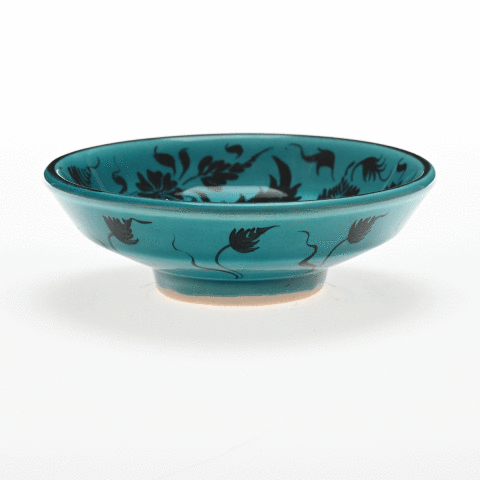 Selçuklu Stilize Çiçek ve Kuş Desenli Kase (16cm)