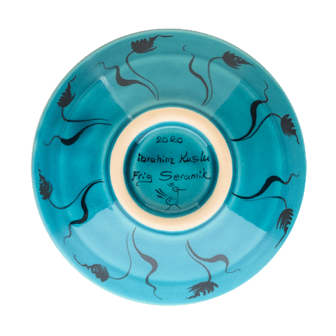 Selçuklu Stilize Çiçek ve Kuş Desenli Kase (16cm)