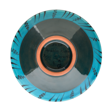 Selçuklu Yaprak Desenli Turkuaz Kase (16cm)