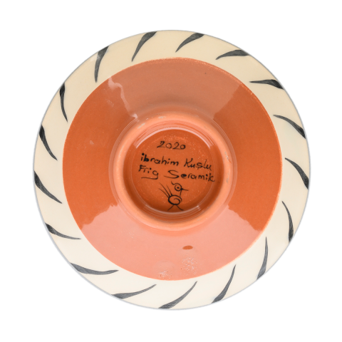 Selçuklu Stilize Kuş Desenli Figüratif Kase (16cm)