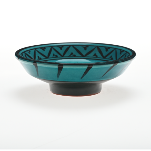 Selçuklu Geometrik Tasarımlı Turkuaz Kase (16cm)