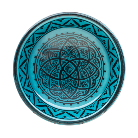 Selçuklu Geometrik Tasarımlı Turkuaz Kase (16cm)