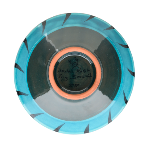 Selçuklu Geometrik Tasarımlı Turkuaz Kase (16cm)