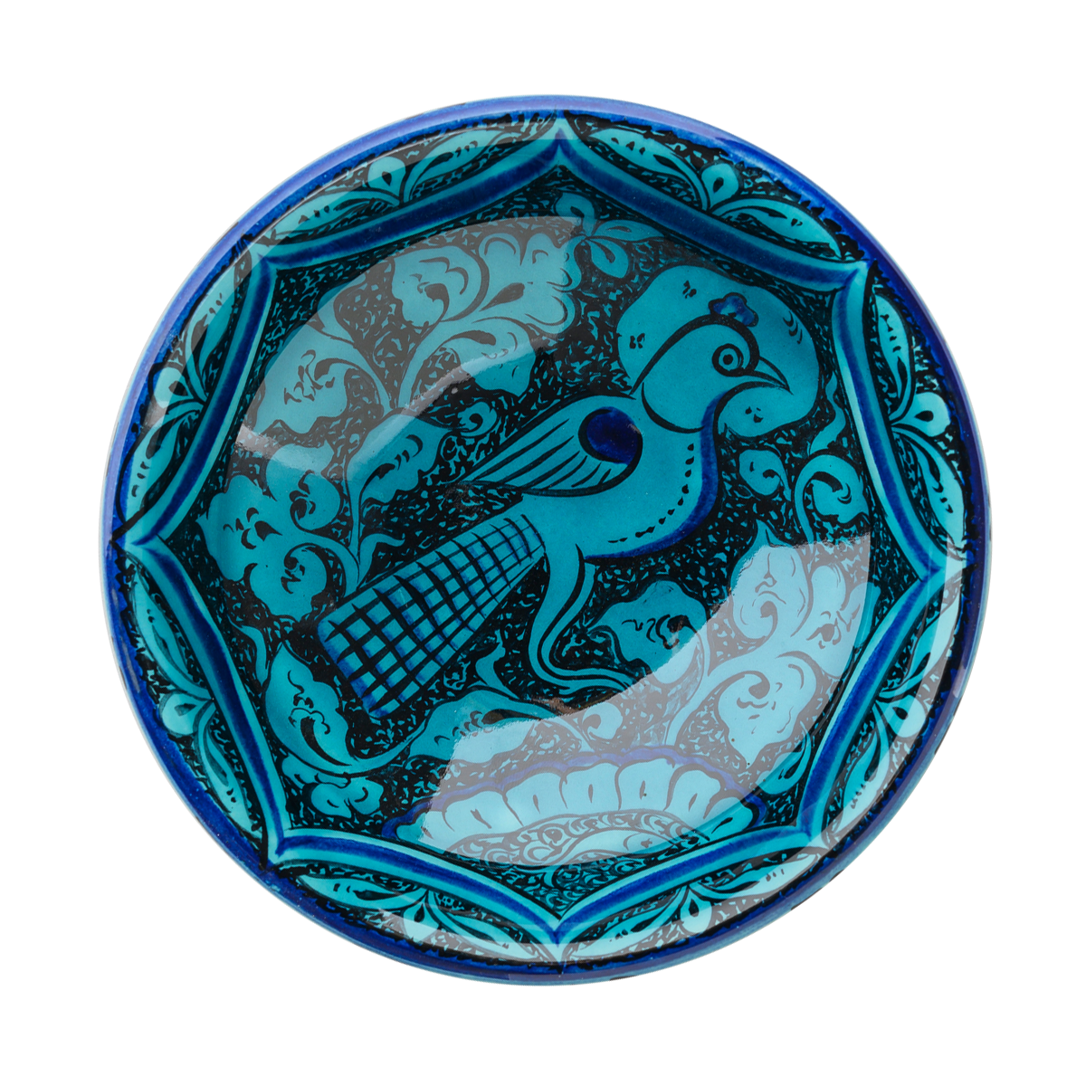 Selçuklu Bitkisel Motifli Kuşlu Kase (16cm)