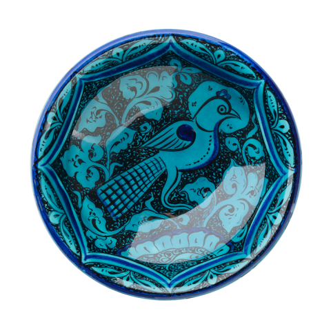 Selçuklu Bitkisel Motifli Kuşlu Kase (16cm)