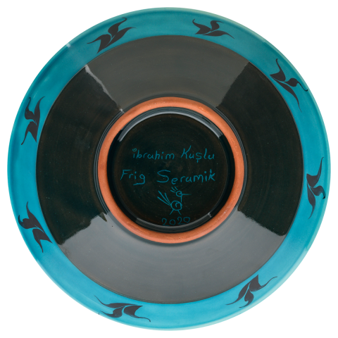 Selçuklu Balık ve Çiçek Desenli Kase (22cm)