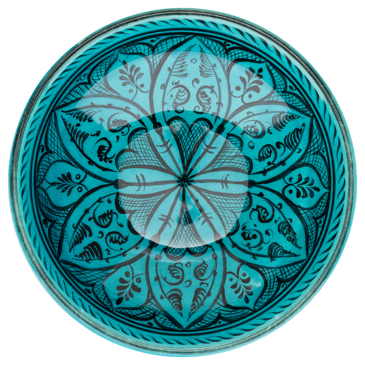 Selçuklu Yaprak ve Geometrik Desenli Kase (22cm)