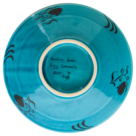 Selçuklu Stilize Balık ve Çiçek Motifli Kase (22cm)