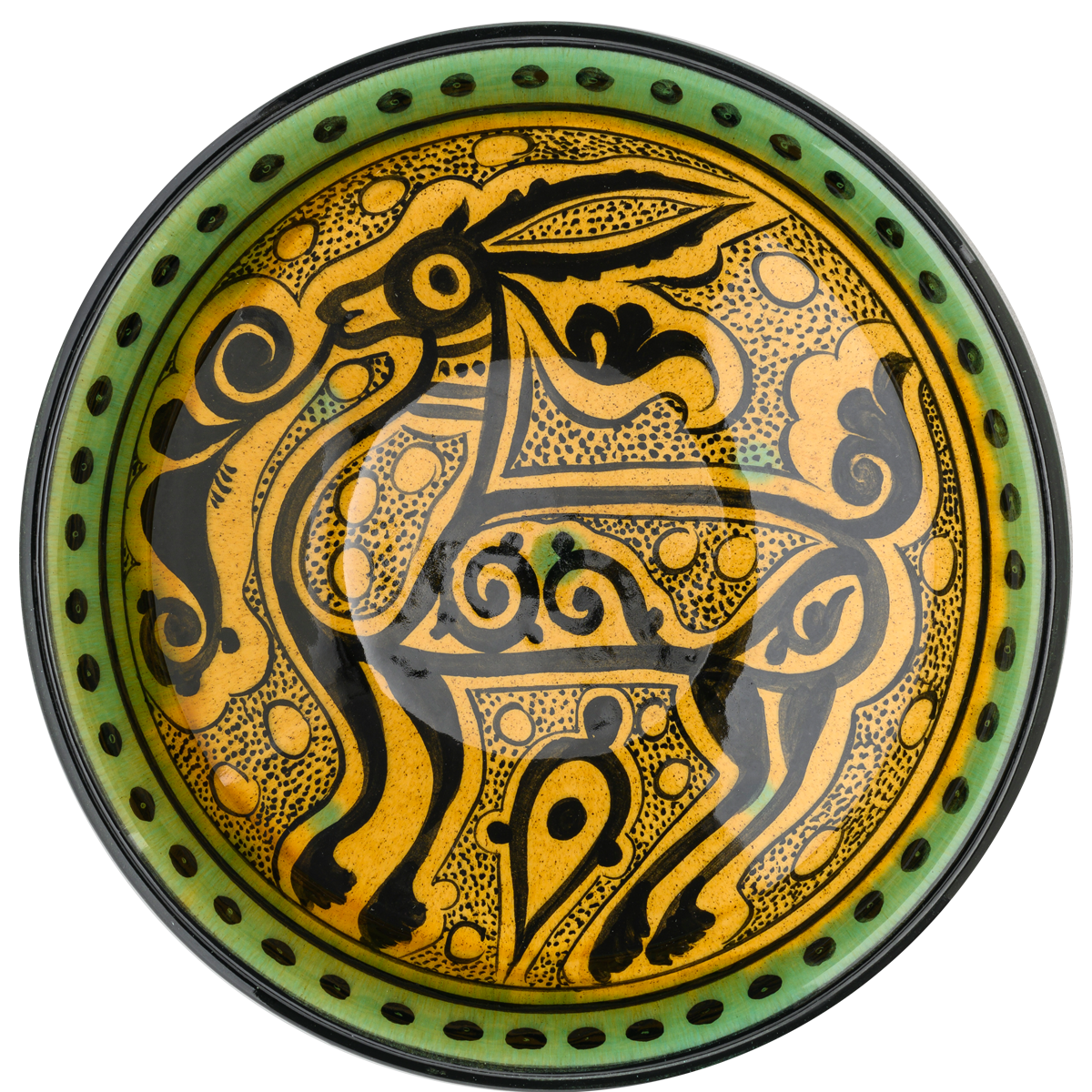 Selçuklu Stilize Geyik Motifli Kase (22cm)