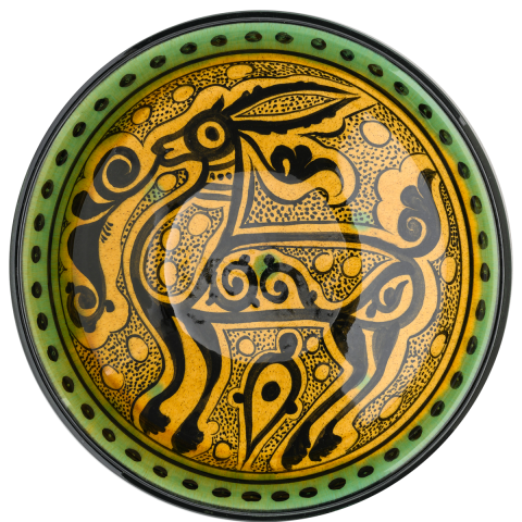 Selçuklu Stilize Geyik Motifli Kase (22cm)