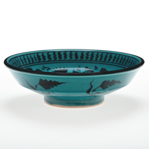 Selçuklu Çiçek Motifli Tavus Kuşlu Kase(22cm)