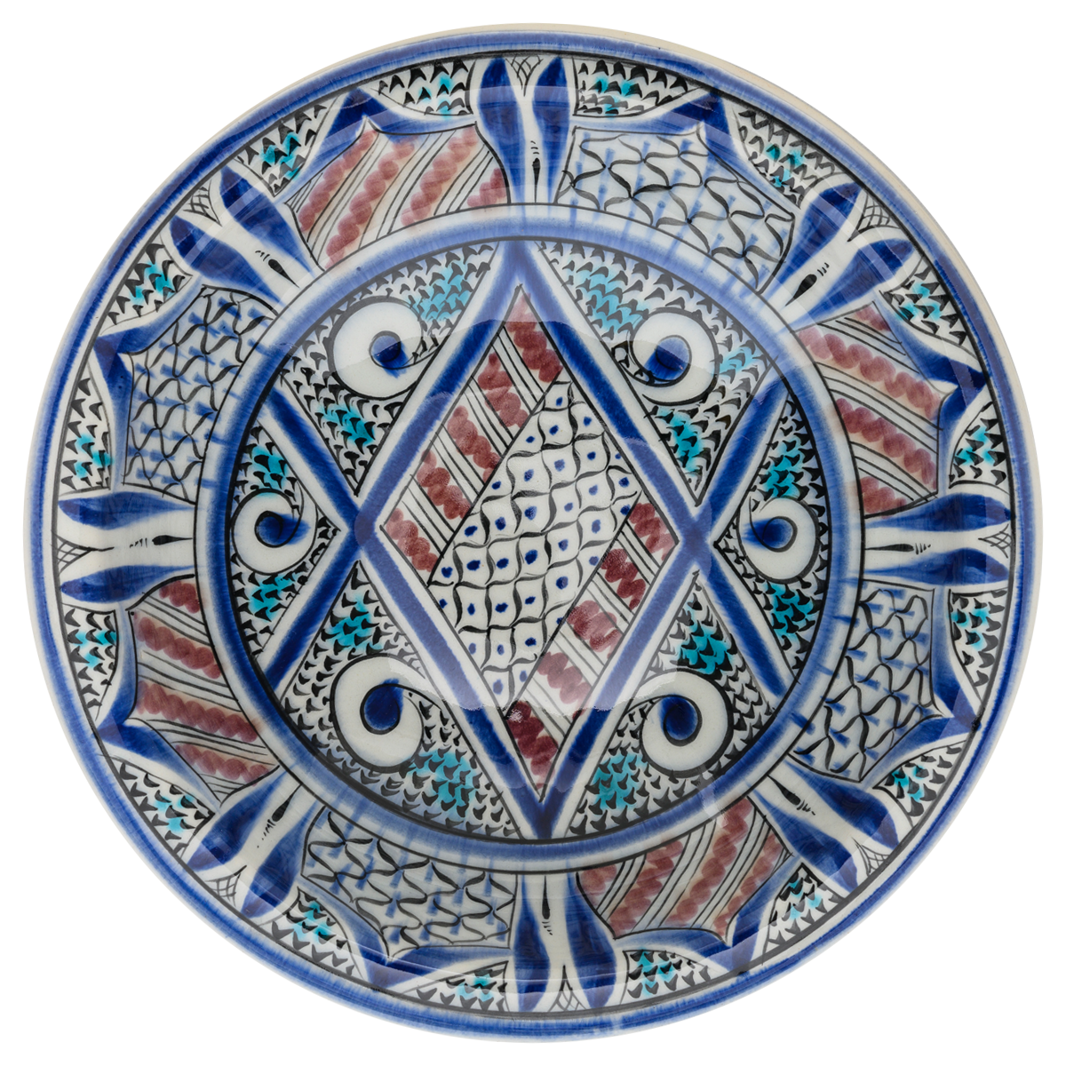 Beylikler Dönemi Figüratif Desenli Çukur Tabak 23cm