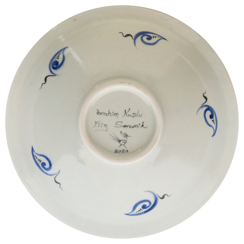 Beylikler Dönemi Stilize Bitkisel Motifli Tabak 23cm