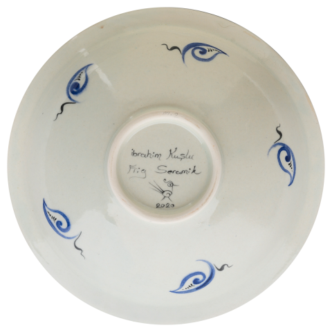 Beylikler Dönemi Stilize Bitkisel Motifli Tabak 23cm