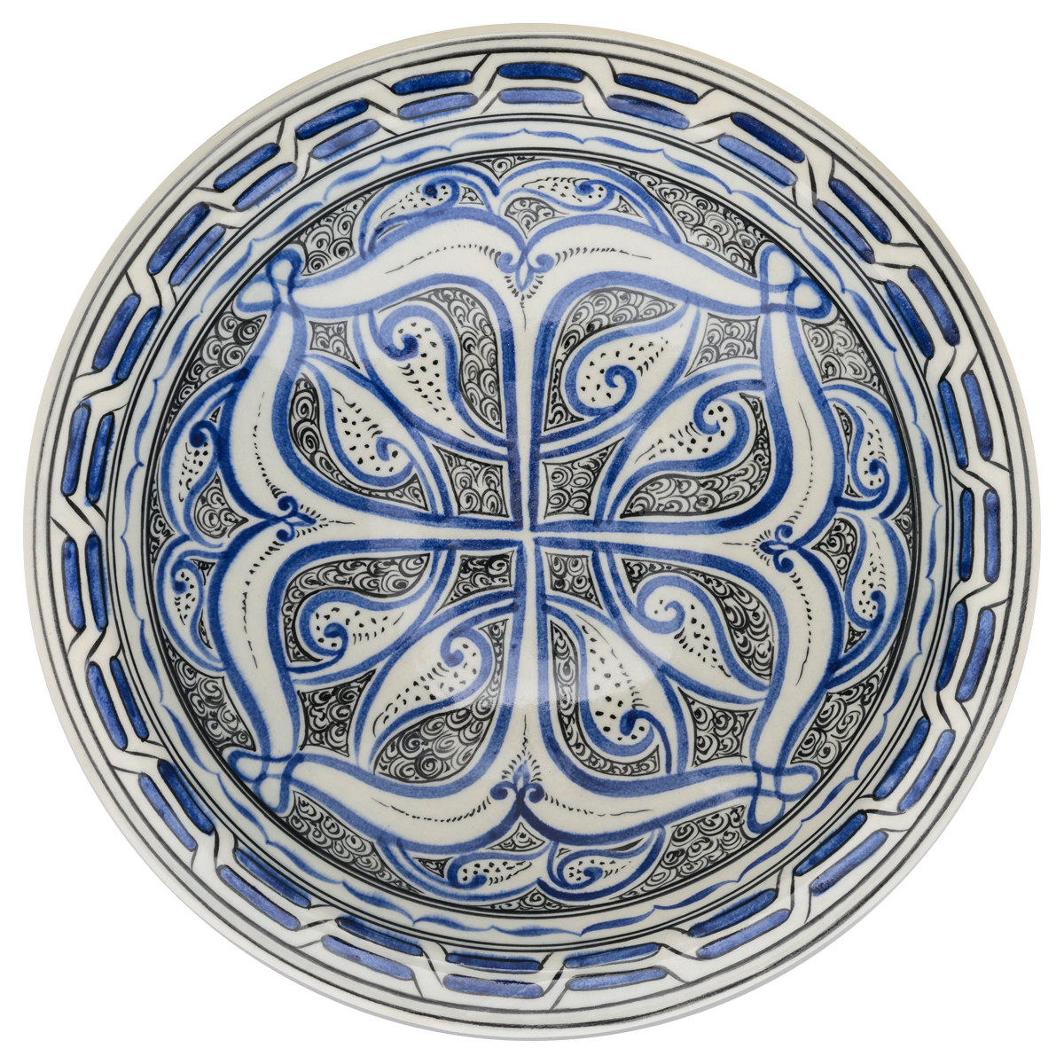 Beylikler Dönemi Stilize Bitkisel Motifli Tabak 23cm