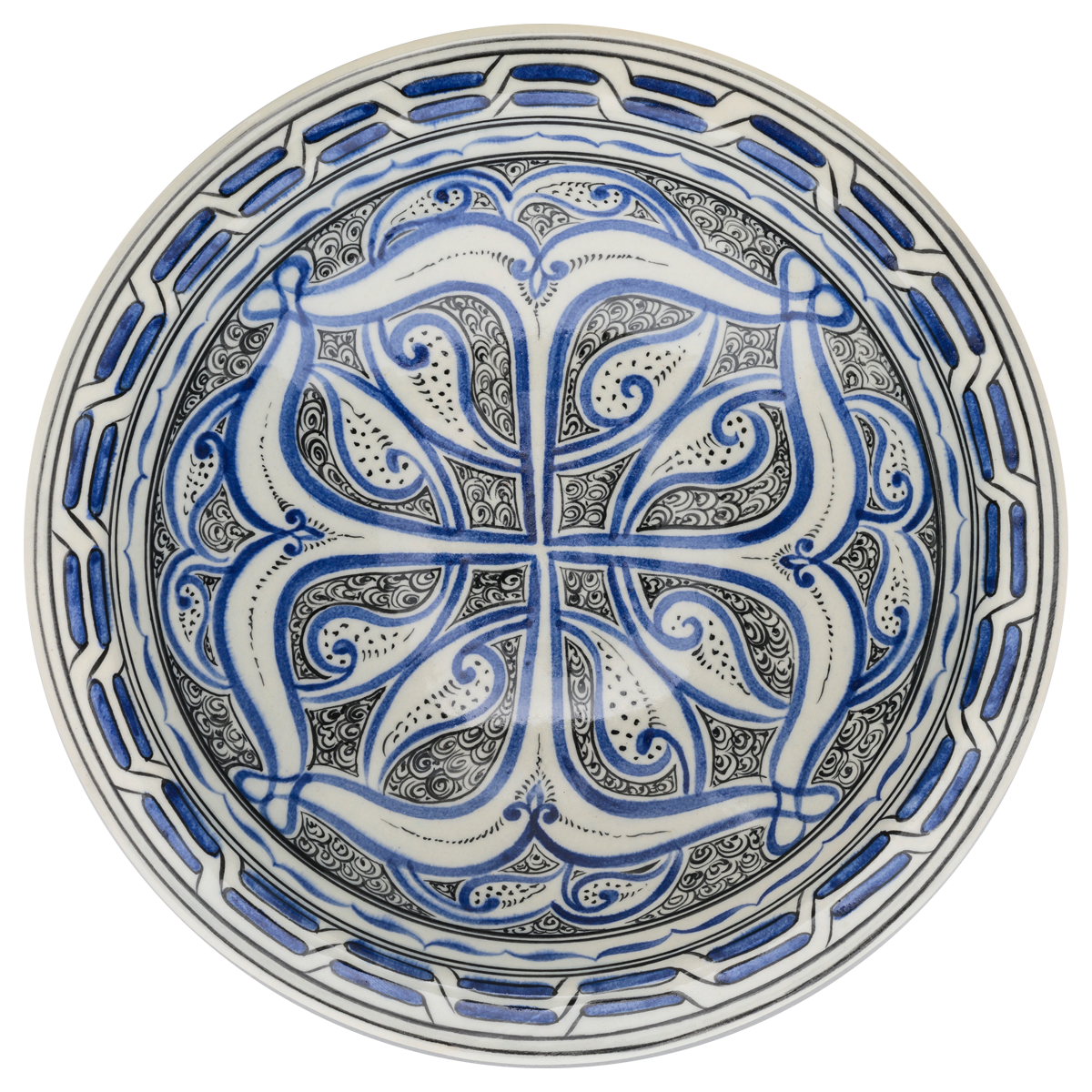 Beylikler Dönemi Stilize Bitkisel Motifli Tabak 23cm