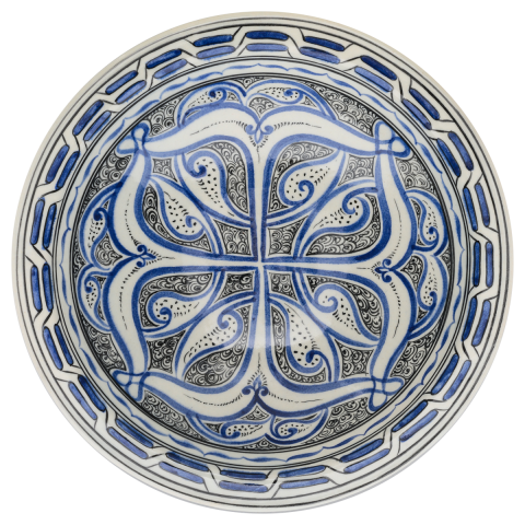 Beylikler Dönemi Stilize Bitkisel Motifli Tabak 23cm