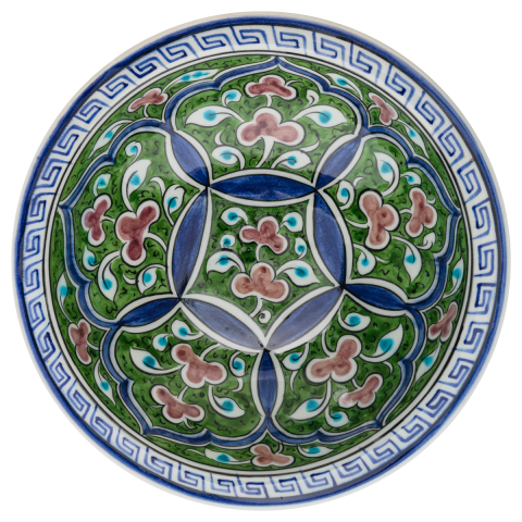 Beylikler Dönemi Radyal ve Bitkisel Motifli Tabak 23cm