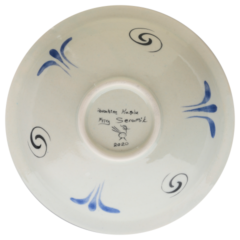 Beylikler Dönemi Radyal ve Balık Motifli Tabak 23cm