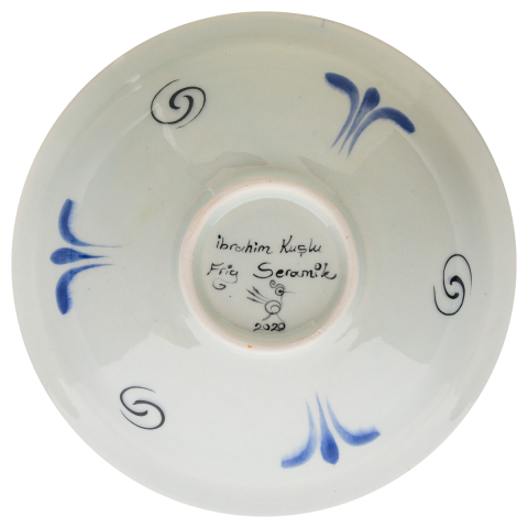 Beylikler Dönemi Radyal ve Balık Desenli Tabak 23cm