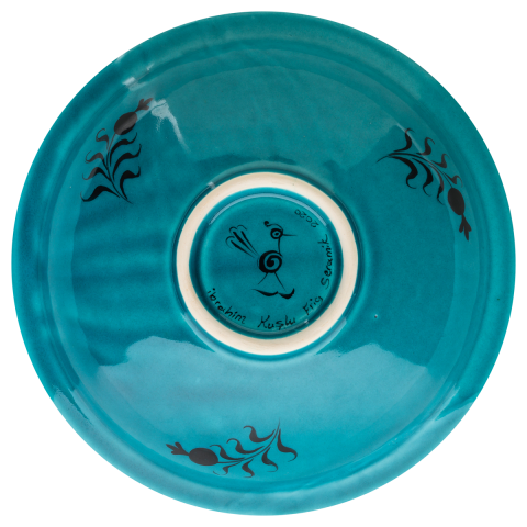 Selçuklu Balık ve Nar Desenli Çukur Tabak 23cm