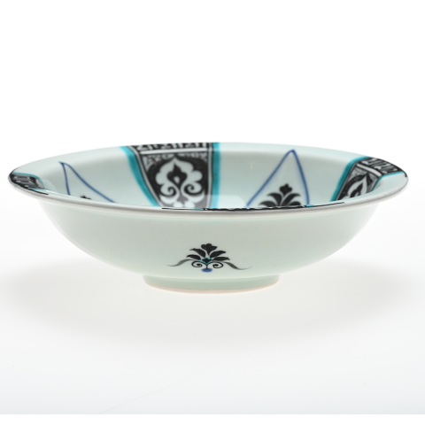 Selçuklu Radyal ve Yaprak Motifli Çukur Tabak 23cm