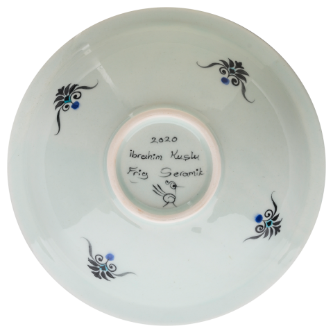 Selçuklu Radyal ve Yaprak Motifli Çukur Tabak 23cm