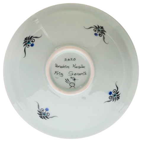 Selçuklu Radyal ve Yaprak Motifli Çukur Tabak 23cm