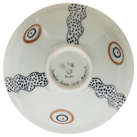 Selçuklu Stilize Kartal Desenli Çukur Tabak (23cm)