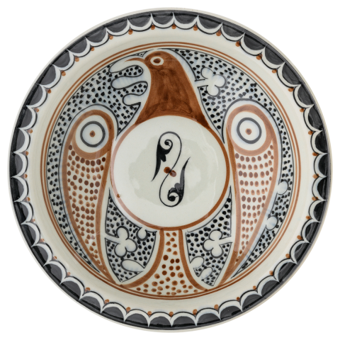 Selçuklu Stilize Kartal Desenli Çukur Tabak (23cm)