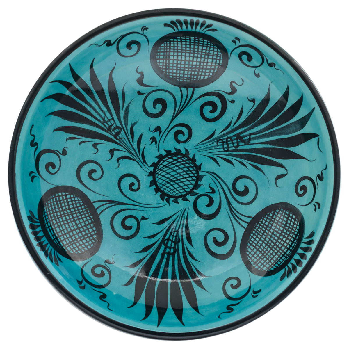 Beylikler Dönemi Yaprak ve Nar Desenli Tabak (23cm)