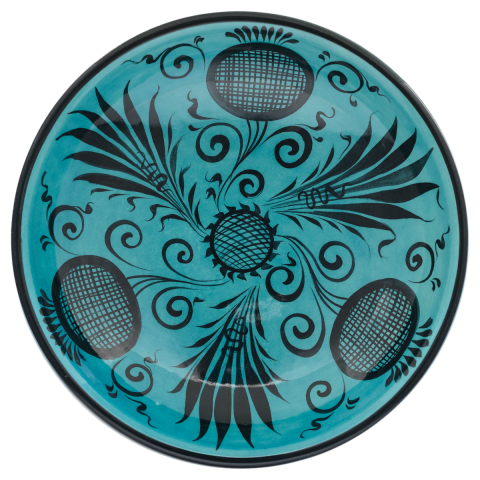 Beylikler Dönemi Yaprak ve Nar Desenli Tabak (23cm)