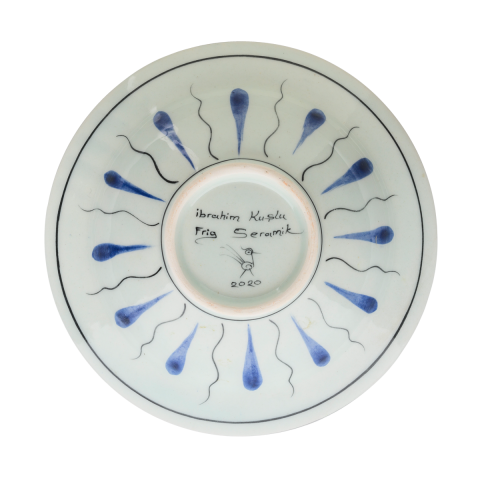 Beylikler Dönemi Lotus Çiçekli Radyal Desenli Tabak (19cm)