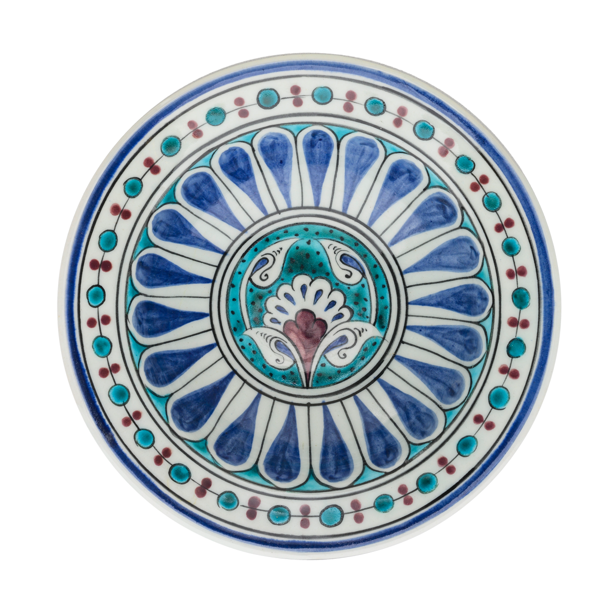 Beylikler Dönemi Lotus Çiçekli Radyal Desenli Tabak (19cm)