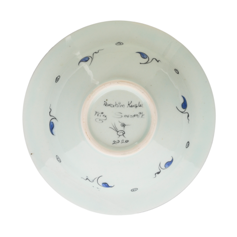 Selçuklu Dönemi Kafes Desenli Kenarlı Tabak (19cm)