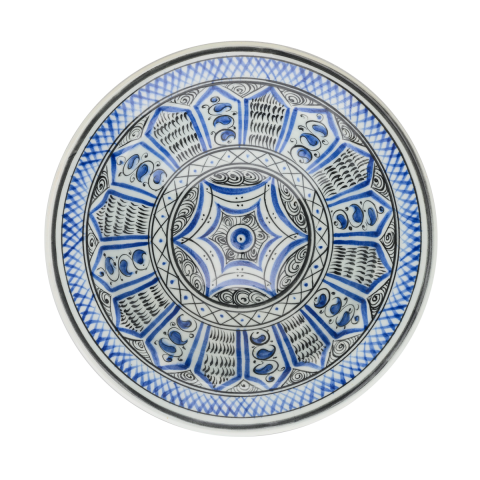 Selçuklu Dönemi Kafes Desenli Kenarlı Tabak (19cm)