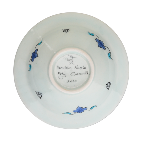 Selçuklu Yapraklı Salyangoz Desenli Kenarlı Tabak (19cm)