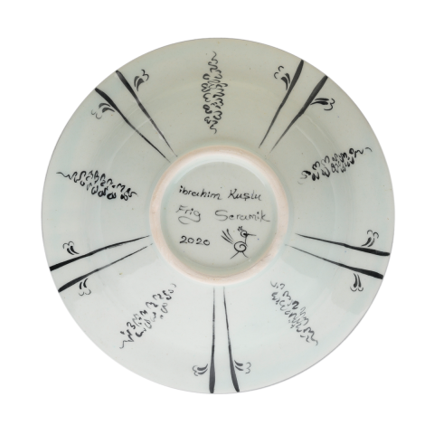 Selçuklu Bitkisel ve Tilki Desenli Kenarlı Tabak (19cm)