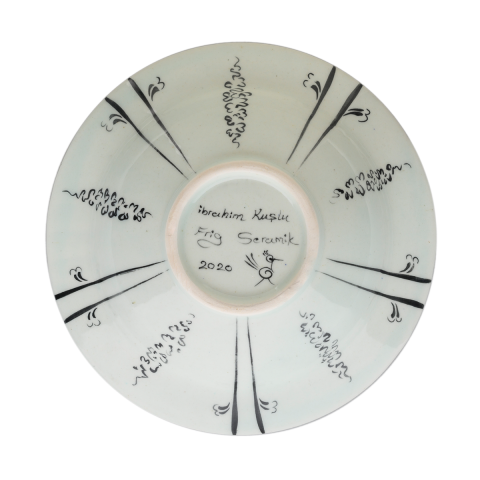 Selçuklu Bitkisel ve Tilki Desenli Kenarlı Tabak (19cm)