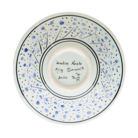 Selçuklu Bahar Dallı Tavşan Desenli Kenarlı Tabak (19cm)