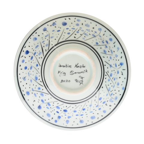 Selçuklu Bahar Dallı Tavşan Desenli Kenarlı Tabak (19cm)