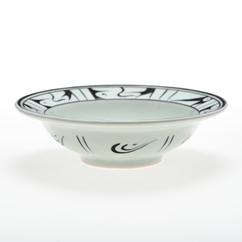 Selçuklu Tepeli Kuş Desenli Beyaz Kenarlı Tabak (19cm)