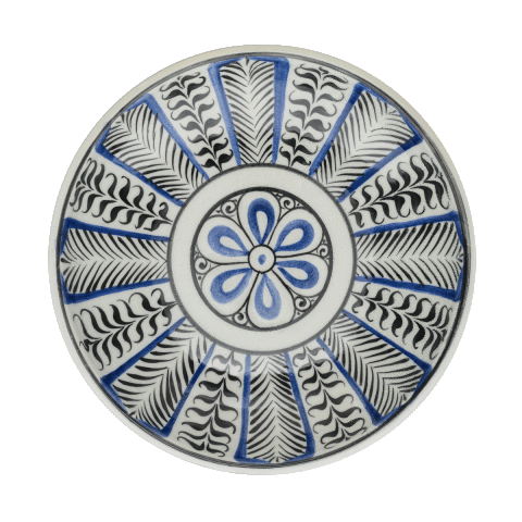 Selçuklu Çiçek Desenli Kenarsız Tabak (19cm)