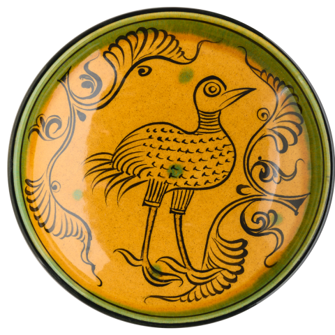 Selçuklu Yavru Kartal Desenli Kenarsız Tabak (19cm)